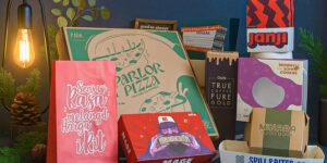 Contoh box makanan custom dengan cetak logo