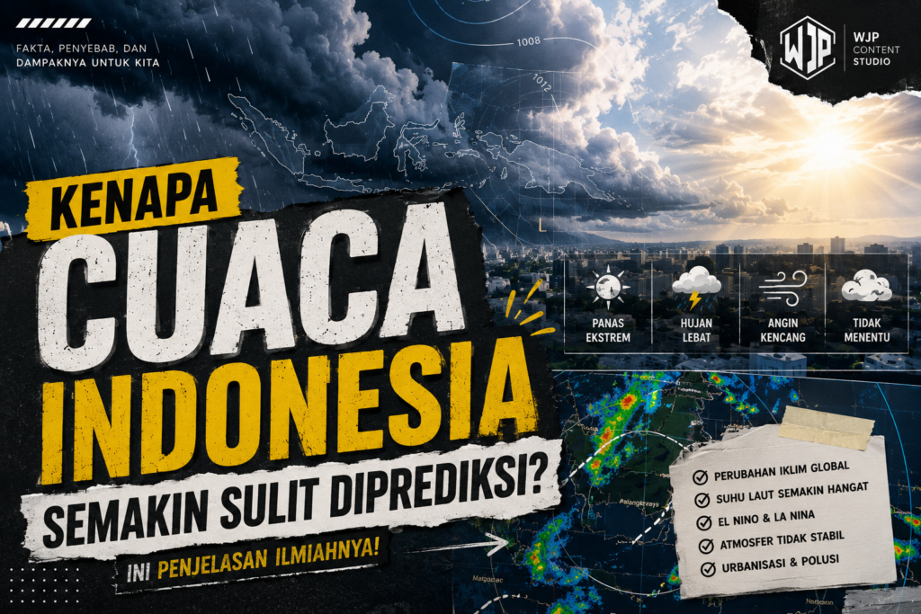 Ilustrasi cuaca Indonesia semakin sulit diprediksi akibat perubahan iklim.